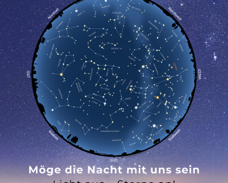 Das Plakat zum Astronomietag 2019 weist eindr&uuml;cklich auf das akute Problem der Lichtverschmutzung hin