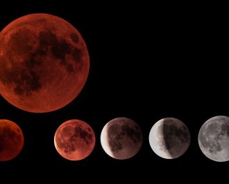Die totale Mondfinsternis 2018, aufgenommen von Heiner Wei&szlig; auf der Sternwarte Dieterskirchen