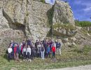 Gruppenfoto zum Vereinsausflug in einem Steinbruch im Nördlinger Ries