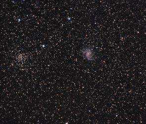 NGC 6939 und NGC 6946: Die Feuerwerksgalaxie und ein offener Sternhaufen