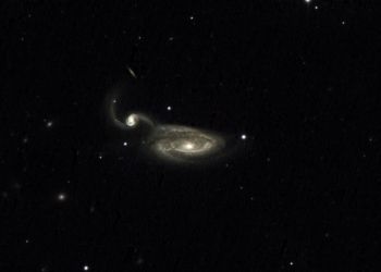 NGC5395 / Arp84 die Graureihergalaxie im Sternbild Jagdhunde. Aufgenommen mit dem 700/6400mm Cassegrain der Sternwarte und Sony A7S