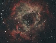 NGC 2237: Der Rosettennebel   Immer wieder ein Hingucker! Diesesmal in einer Bicolor-Variante (Ha/OIII) unter Verwendung eines 8 Newton Teleskops f/4.