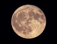 Der Erdbeermond 2025; abgelichtet von der Sternwarte aus.