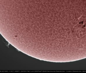 Sonne mit Protuberanzen am 25. September 2021 (1)